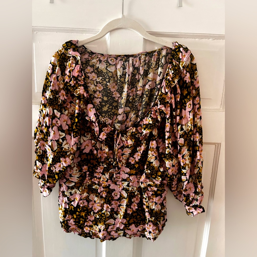 Free People Floral Ruffle Women's Top